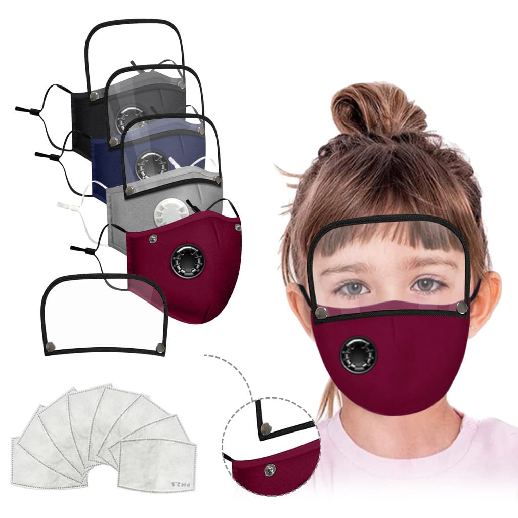 Kids Children Washable Facemask With Detachable Eyes